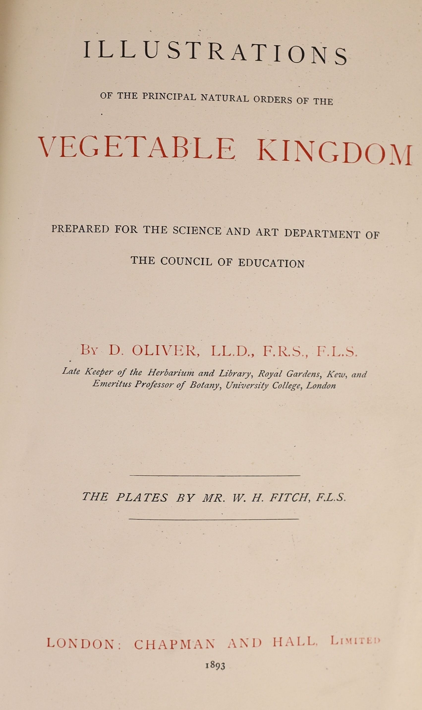 Edwards, Lionel - My Hunting Sketch Book, 4to, cloth, London, 1928; Tripp, F.E - British Mosses, vol. 2 only, 4to, cloth, London, 1874; Oliver, D - Illustrations of the Principal Natural Orders of the Vegetable Kingdom,